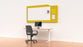 Acoustic Whiteboard Milford 1200mm x 2400mm, with Pinboard - Choice of Colours Yellow BVAW1224YYMILFORD