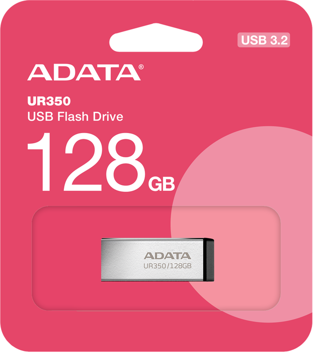 ADATA UR350 USB3.2 128GB Flash Drive Nickel/Black DVFP208-Y28