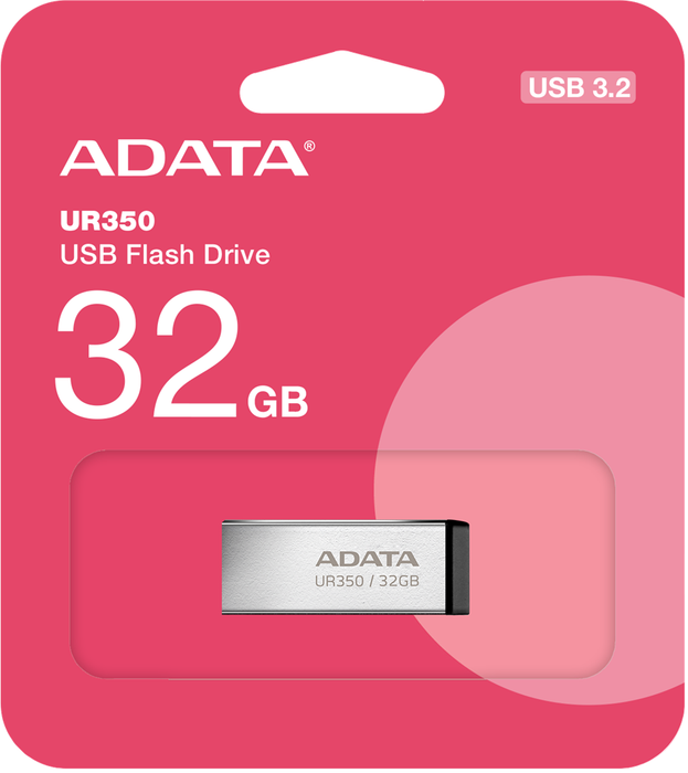 ADATA UR350 USB3.2 32GB Flash Drive Nickel/Black DVFP208-X32