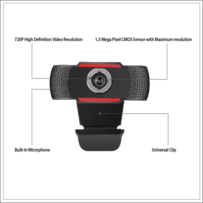 Adesso 720P HD Webcam, USB, Integrated Microphone CyberTrack H3 DSADH3