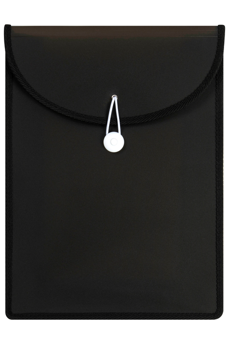 Marbig A4 Top Load Filing Pocket with Cord Closure Smoke