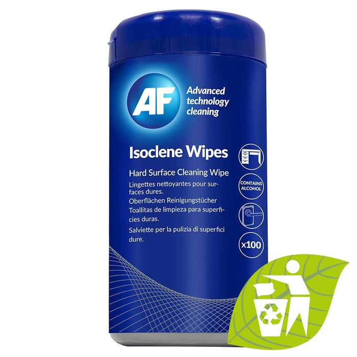 AF Isoclene Anti-Bacterial Office Wipes - Tub of 100 DVCL110