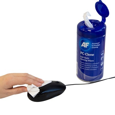 AF PC Clene Anti-Static PC Wipes, Tub of 100 DVCL115