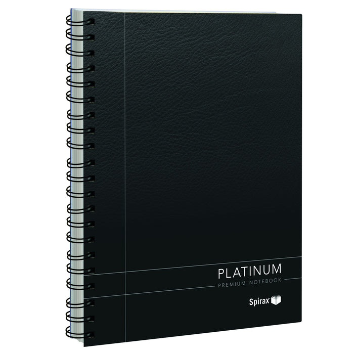 Spirax A4 Platinum Premium Black Polypropylene Cover Notebook, 200 Page (400)