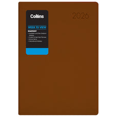 2026 Collins Rhapsody A53 Appointment Diary, Week To View, Soft Touch Skiver PU Cover, Cappuccino, 148mm x 210mm