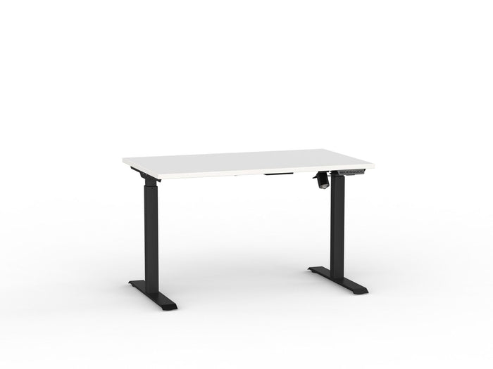 Agile Boost Electric Height Adjustable Desk, Black Frame, 1200mm x 700mm (Choice of Worktop Colours) White KG_AGEBSSD127B_W