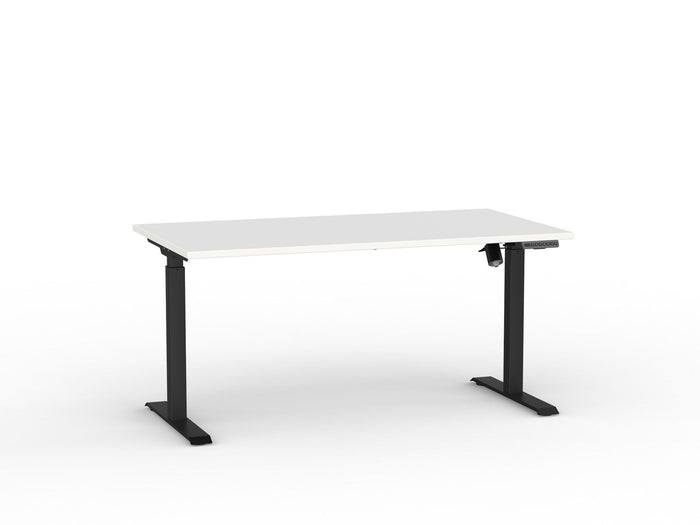Agile Boost Electric Height Adjustable Desk, Black Frame, 1500mm x 800mm (Choice of Worktop Colours) White KG_AGEBSSD158B_W