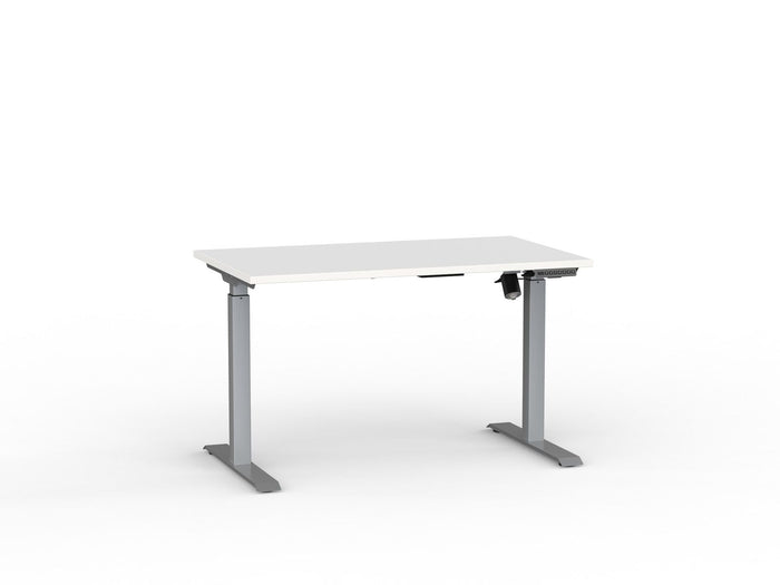Agile Boost Electric Height Adjustable Desk, Silver Frame, 1200mm x 700mm (Choice of Worktop Colours) White KG_AGEBSSD127S_W