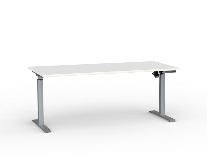 Agile Boost Electric Height Adjustable Desk, Silver Frame, 1800mm x 800mm (Choice of Worktop Colours) White KG_AGEBSSD188S_W