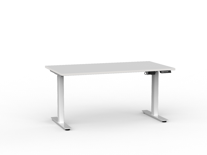 Agile Electric Height Adjustable Desk - 1500mm x 800mm (Choice of Worktop & Frame Colours) White Powder Coated / White KG_AGE2SSD158W_W