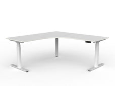 Agile Electric Height Adjustable Workstation - 1500mm x  1500mm x 700mm (Choice of Worktop & Frame Colours) White Powder Coated / White KG_AG3E390W157W_W