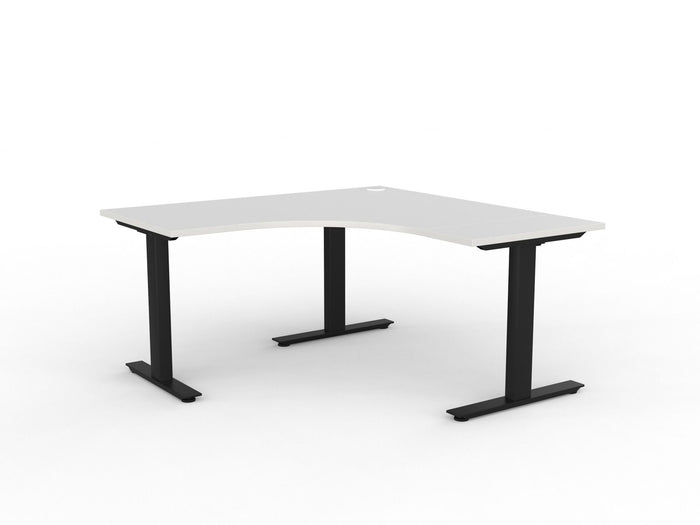 Agile Fixed 90° Workstation 1500mm x 1500mm x 700mm (Choice of Colours) Black Powder Coated / White KG_AGF9015157B_W_LH