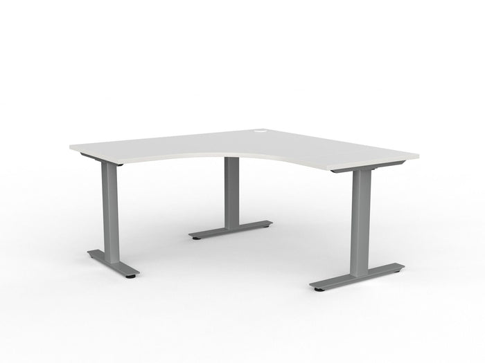 Agile Fixed 90° Workstation 1500mm x 1500mm x 700mm (Choice of Colours) Silver Powder Coated / White KG_AGF9015157S_W_LH