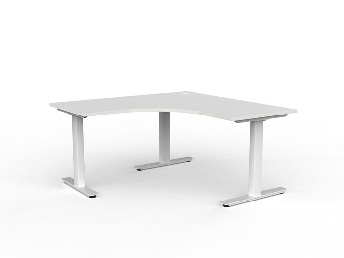Agile Fixed 90° Workstation 1500mm x 1500mm x 700mm (Choice of Colours) White Powder Coated / White KG_AGF9015157W_W_LH