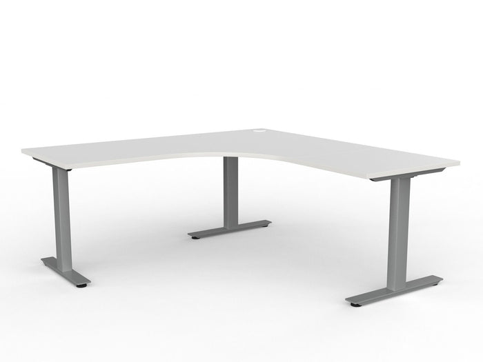 Agile Fixed 90° Workstation 1800mm x 1800mm x 700mm (Choice of Colours) Silver Powder Coated / White KG_AGF9018187S_W_LH