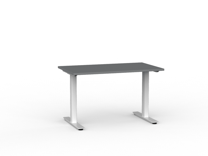 Agile Fixed Height Desk - 1200mm x 700mm, White Frame, Choice of Desktop Colours 1200mm x 700mm / White Powder Coated / Silver KG_AGFSSD127W_S