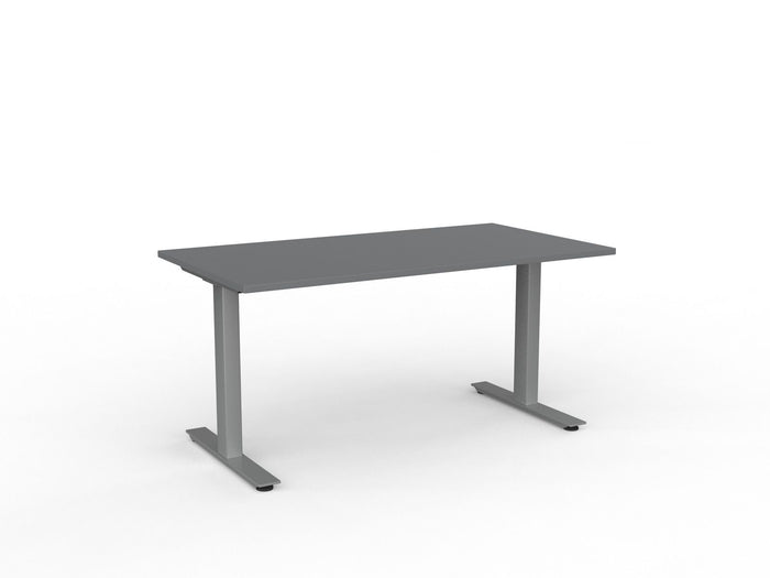 Agile Fixed Height Desk - 1500mm x 800mm, Silver Frame, Choice of Desktop Colours Silver KG_AGFSSD127W_S