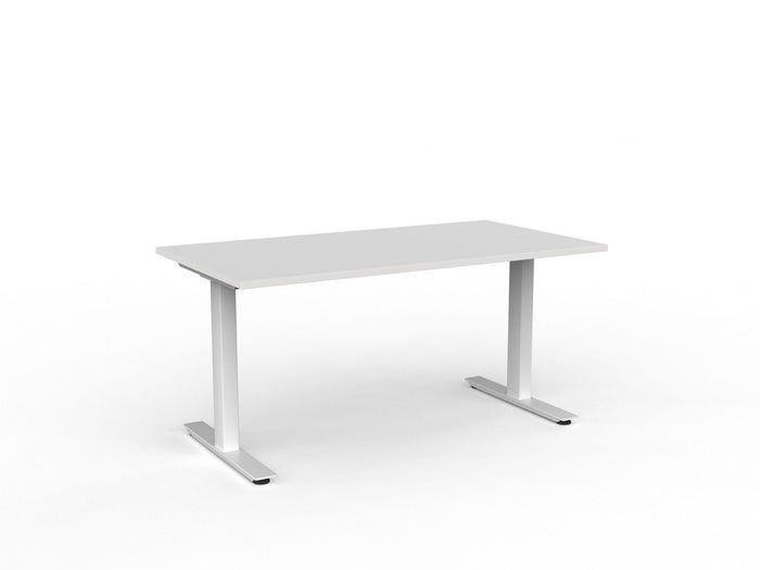Agile Fixed Height Desk - 1500mm x 800mm, White Frame, Choice of Desktop Colours White KG_AGFSSD127W_W