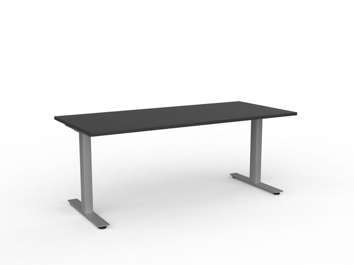 Agile Fixed Height Desk - 1800mm x 800mm, Silver Frame, Choice of Desktop Colours Black KG_AGFSSD188W_BL