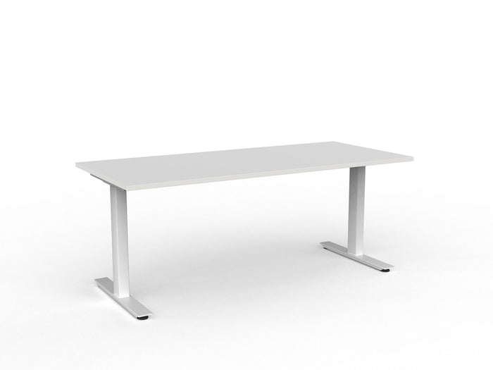 Agile Fixed Height Desk - 1800mm x 800mm, White Frame, Choice of Desktop Colours White KG_AGFSSD188W_W