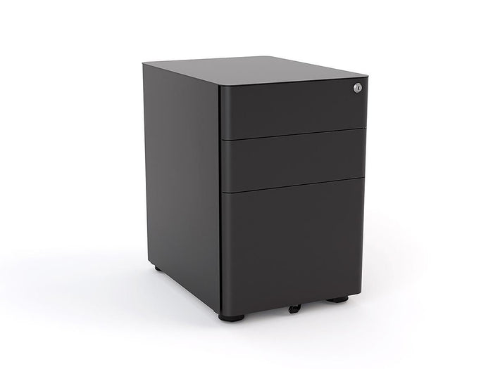 Agile Metal 2 Draw plus File Storage Mobile Cabinet - Standard (Choice of Colours) Black / Commercial address KG_AGM2F_B-COM