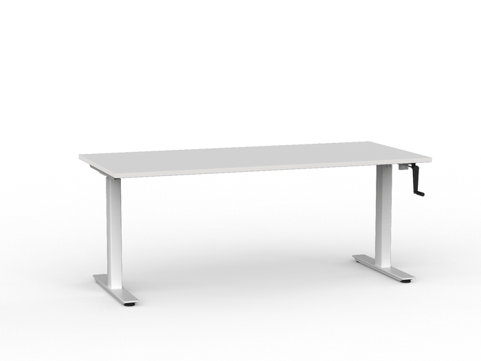 Agile Winder Height Adjustable Desk - 1500mm x 800mm (Choice of Worktop & Frame Colours) White Powder Coated / White KG_AGWSSD158W_W