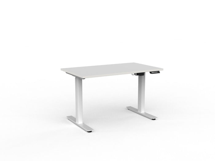 Knight's Agile Electric 2 Column Height Adjustable Desk, White Frame, 1200mm x 700mm (Choice of Desktop Colours)