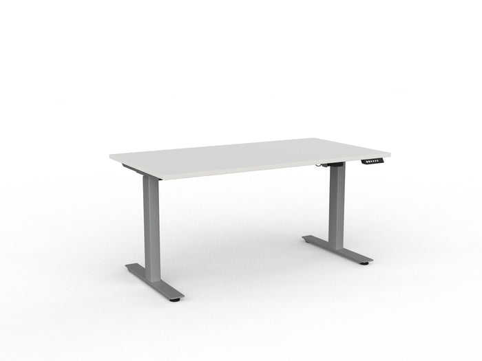 Knight's Agile Electric 2 Column Height Adjustable Desk, Silver Frame, 1500mm x 800mm (Choice of Desktop Colours)