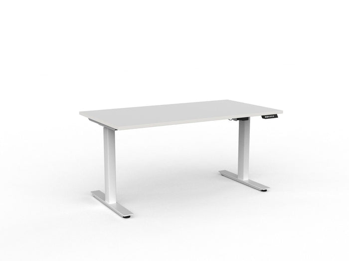 Knight's Agile Electric 2 Column Height Adjustable Desk, White Frame, 1500mm x 800mm (Choice of Desktop Colours)