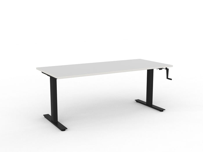 Knight's Agile Winder Height Adjustable Desk, Black Frame, 1800mm x 800mm (Choice of Desktop Colours)