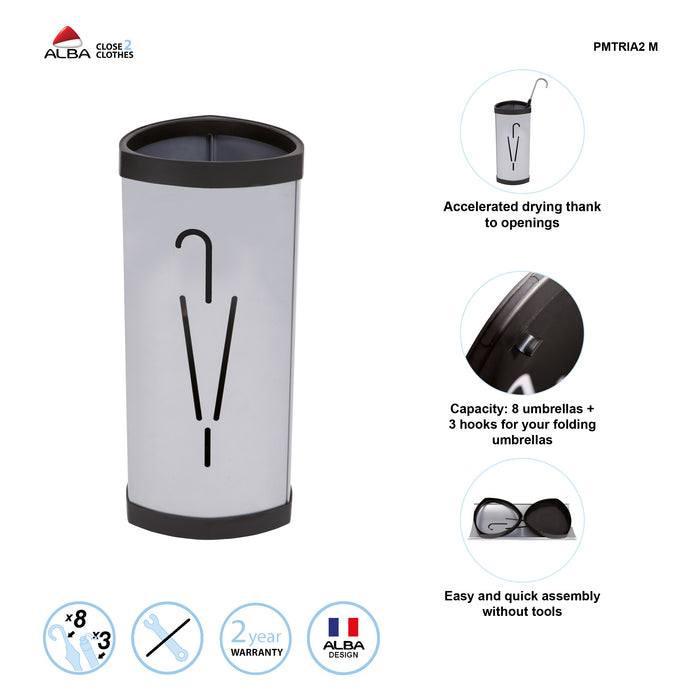 Alba Umbrella Stand / Bin 600 x 260mm Silver AO0400080