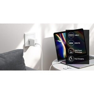 ALOGIC 1X65Rapid Power 65W GaN Charger #USB-C(Max. 65W) -Includes 2m USB-C Charging Cable (ELPCC202-WH USB-IF Certified) IM5080400