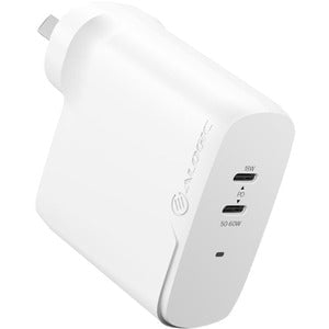 Alogic 2X68 Rapid Power 68W GaN Charger - 68 W - 120 V AC, 230 V AC Input - 20 V DC/3 A, 9 V DC, 15 V DC, 5 V DC Output - White IM5080401