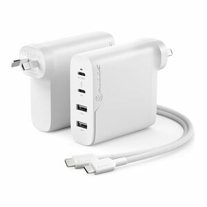ALOGIC 4X100 Rapid Power 4 Port 100W#GaN#Charger # USB-C(Max. 100W) +#USB-C(Max. 18) +#USB-A(Max. 17W) +#USB-A(Max. 17W) -##- Includes 2m USB-C Charging Cable# (ELPCC202-WH USB-IF Certified) IM5080402