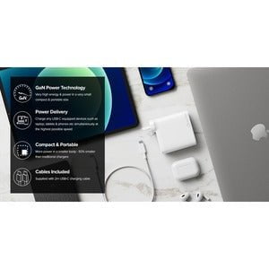 ALOGIC 4X100 Rapid Power 4 Port 100W#GaN#Charger # USB-C(Max. 100W) +#USB-C(Max. 18) +#USB-A(Max. 17W) +#USB-A(Max. 17W) -##- Includes 2m USB-C Charging Cable# (ELPCC202-WH USB-IF Certified) IM5080402