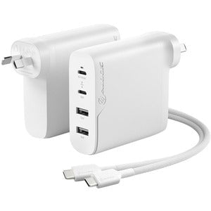 ALOGIC 4X100 Rapid Power 4 Port 100W#GaN#Charger # USB-C(Max. 100W) +#USB-C(Max. 18) +#USB-A(Max. 17W) +#USB-A(Max. 17W) -##- Includes 2m USB-C Charging Cable# (ELPCC202-WH USB-IF Certified) IM5080402