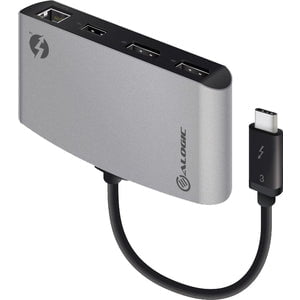 Alogic ThunderBolt 3 Dual DisplayPort PORTABLE Docking Station with 4K - Space Grey - for Notebook - Thunderbolt 3 - 4K - 4096 x 2160, 3840 x 2160 - USB Type-A - Network (RJ-45) - DisplayPort - Wired - Gigabit Ethernet - Windows, macOS IM5234151