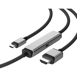 Alogic Ultra USB-C to HDMI with 100W PD Cable - Male to Male - 2m - 2 m HDMI/USB-C A/V Cable for Notebook, Computer, Monitor, TV, Projector, MAC, Chromebook, iPad - First End: 1 x USB Type C - Male, 1 x USB Type C Power - Female - Second End: 1 x HDMI 2.0 IM5335990