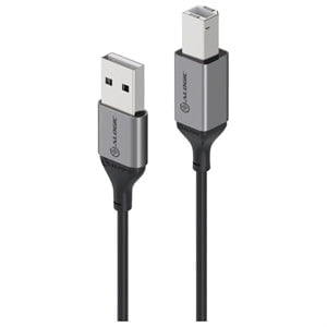 Alogic Ultra USB2.0 USB-A (Male) To USB-B (Male) Cable - Space Grey - 2m - 2 m USB Data Transfer Cable for Peripheral Device, Scanner, Hard Drive, Printer, Docking Station, Computer - First End: 1 x USB 2.0 Type A - Male - Second End: 1 x USB 2.0 Type B - IM4503104