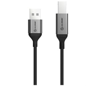 Alogic Ultra USB2.0 USB-A (Male) to USB-B (Male) Cable - Space Grey - 5m - 5 m USB Data Transfer Cable for Peripheral Device, Scanner, Hard Drive, Printer, Docking Station, Computer - First End: 1 x USB 2.0 Type A - Male - Second End: 1 x USB 2.0 Type B - IM4503106