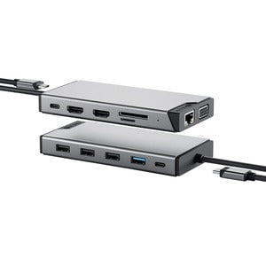 Alogic Universal 12-in-1 Mini Dock - DV3 - Triple Full HD Display - for Notebook - SD - 100 W - USB Type A, USB Type C - 3 Displays Supported - 1920 x 1080 - 3 x USB Type-A Ports - USB Type-A - USB Type-C - Network (RJ-45) - 1 x HDMI Ports - HDMI - VGA - IM5335624