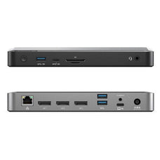 Alogic Universal USB-C, USB-A Triple 4K Docking Station with 100w Power Delivery, 3x DisplayPort, 1x USB-C, 3x USB-A, 1x 3.5 Audio Jack, 1x SD Card Reader NN84149