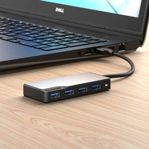 Alogic USB-A Fusion SWIFT 4-in-1 Hub -Space Grey - USB 3.2 (Gen 1) Type A - Portable - 4 USB Port(s) - PC, ChromeOS IM5131310