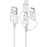 Alogic USB-A to Micro USB, Lightning & USB-C Combo Cable - 30 cm Lightning/Micro-USB/USB/USB-C Data Transfer Cable for iPad, iPhone, iPod, Chromebook, Computer - First End: 1 x Micro USB 2.0, 1 x Lightning - Male, 1 x USB 2.0 Type C - Second End: 1 x USB IM4503099