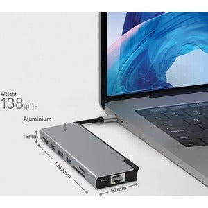 Alogic USB-C Dock PLUS with Power Delivery - Ultra Series - Space Grey - 4K - 3840 x 2160, 1920 x 1080 - 2 x USB 3.0 - USB Type-A - USB Type-C - 1 x RJ-45 Ports - Network (RJ-45) - HDMI - Mini DisplayPort - Wired - Gigabit Ethernet IM4503114