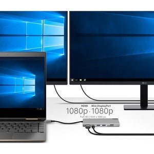 Alogic USB-C Dock PLUS with Power Delivery - Ultra Series - Space Grey - 4K - 3840 x 2160, 1920 x 1080 - 2 x USB 3.0 - USB Type-A - USB Type-C - 1 x RJ-45 Ports - Network (RJ-45) - HDMI - Mini DisplayPort - Wired - Gigabit Ethernet IM4503114