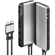 Alogic USB-C Super Dock - 10-in-1 with Dual Display 4K 60Hz Support - SPACE GREY - for Notebook/Tablet PC - 100 W - USB Type C - 4 x USB Ports - USB Type-C - Network (RJ-45) - HDMI - Wired IM5080398