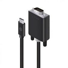 Alogic USB-C to VGA Cable - Male to Male - Elements Series - 2m - Retail - 2 m USB/VGA Video Cable for Video Device, Computer, Monitor - First End: 1 x USB Type C - Male - Second End: 1 x 15-pin HD-15 - Male - Supports up to 1920 x 1080 - Shielding - Blac IM4274754