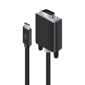 Alogic USB-C to VGA Cable - Male to Male - Elements Series - 2m - Retail - 2 m USB/VGA Video Cable for Video Device, Computer, Monitor - First End: 1 x USB Type C - Male - Second End: 1 x 15-pin HD-15 - Male - Supports up to 1920 x 1080 - Shielding - Blac IM4274754