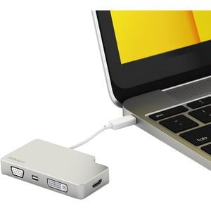 ALUMINUM TRAVEL A/V ADAPTER: 4-IN-1 USB-C TO VGA DVI HDMI OR MDP - 4K IM3310235